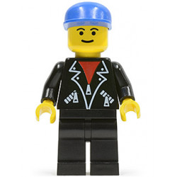 Leather Jacket with Zippers - Black Legs, Blue Cap, Eyebrows – ГРАДСКИ