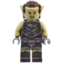 Orc - Olive Green Head, Pearl Dark Gray Armor with Dirt Splotches, Dark Brown Hair – ХОБИТ И ВЛАСТЕЛИНЪТ НА ПРЪСТЕНИТЕ