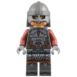 Orc - Medium Nougat Head, Pearl Dark Gray Armor and Helmet, Dark Red Arms – ХОБИТ И ВЛАСТЕЛИНЪТ НА ПРЪСТЕНИТЕ