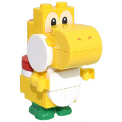Yellow Yoshi - White Tile, Round 1 x 1 Quarter on Front – СУПЕР МАРИО