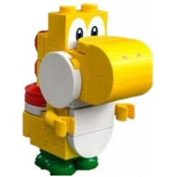 Yellow Yoshi - White Tile, Round 1 x 2 Half on Front – СУПЕР МАРИО