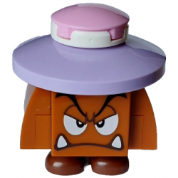 Goomba (Black Interior Pieces) - Angry, Eyelids, Lavender Hat – СУПЕР МАРИО