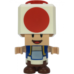 Toad - Happy, Open Mouth, Black Hinge Top Plate, Light Bluish Gray Hinge Brick and Tan 2 x 2 Plate – СУПЕР МАРИО