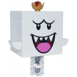 King Boo - Dark Pink Tongue, White Scanner Tile Modified, Tall Base – СУПЕР МАРИО