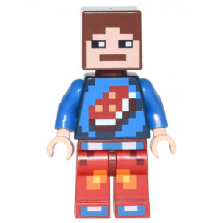 Minecraft Skin 7 - Pixelated, Blue Shirt with Porkchop Icon – МАЙНКРАФТ
