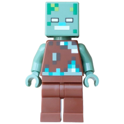 Drowned Zombie - Dark Brown, Dark Turquoise, Green, Sand Green, White, Medium Azure Pixelated Vest – МАЙНКРАФТ