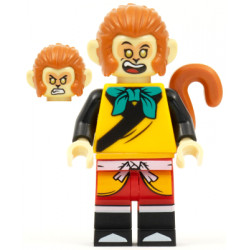 Monkey King - Bright Light Orange Robe, Dark Turquoise Bandana, Open Eyes – МОНКИ КИД