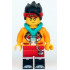 Monkie Kid - Bright Light Orange Open Jacket with Monkey Head Logo, Dark Turquoise Hood, Gold Eyes – МОНКИ КИД