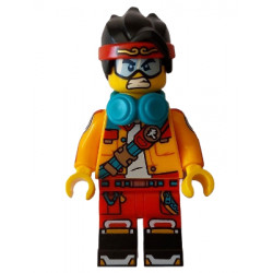 Monkie Kid - Bright Light Orange Open Jacket with Shoulder Strap, Dark Turquoise Headphones – МОНКИ КИД