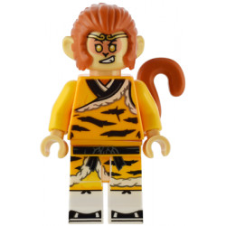 Monkey King - Bright Light Orange Robe, Black Animal Stripes, Sash – МОНКИ КИД