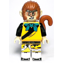 Monkey King - Bright Light Orange Robe, Black Animal Stripes, Dark Turquoise Bandana – МОНКИ КИД