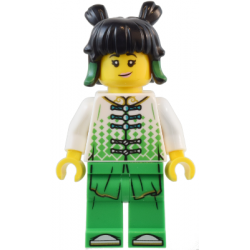Mei - White Robe Top, Bright Green Pants – МОНКИ КИД