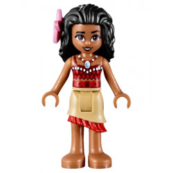 Moana - Mini Doll, Dark Red Top with Strap, Tan Layered Skirt with Red Ruffle, Bright Pink Flower – ДИСНИ