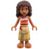 Moana (Sienna) - Mini Doll, Coral and White Strapless Top, Tan Long Skirt with Dark Tan Hems, Dark Brown Hair – ДИСНИ