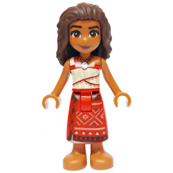 Moana (Sienna) - Mini Doll, Red and White Top, Red Long Skirt, Dark Brown Hair – ДИСНИ