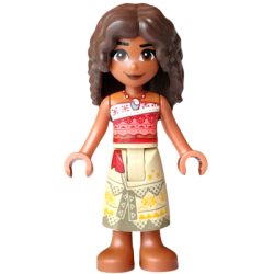 Moana (Sienna) - Mini Doll, Coral and White Strapless Top, Tan Long Skirt with Dark Tan Hems, Dark B – ДИСНИ