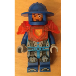 Royal Soldier / King's Guard - Blue Helmet with Broad Brim, Trans-Neon Orange Armor, Round Tile with Stud on Back – НЕКСО РИЦАРИ