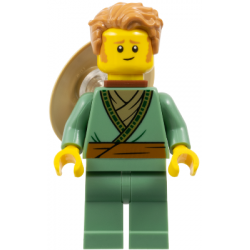Fisherman - Sand Green Tunic, Medium Nougat Hair, Conical Hat on Back – НИНДЖАГО