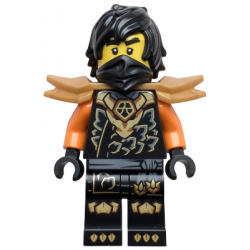 Cole - Dragons Rising, Tunic with Dragon Head, Hair, Wide Pearl Gold Shoulder Armor – НИНДЖАГО