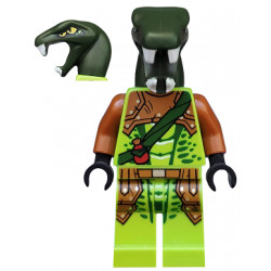 Zoltar - Serpentine Snake Warrior, Lime with Scales, Dark Orange Armor Coverings, Dark Green Strap with Red Vial – НИНДЖАГО