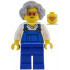 Street Vendor - Female, Blue Overalls over V-Neck Shirt, Blue Legs, Light Bluish Gray Hair, Glasses – НИНДЖАГО