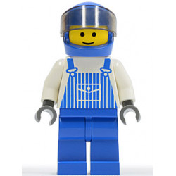 Overalls Striped Blue with Pocket, Blue Legs, Blue Helmet, Trans-Brown Visor – ГРАДСКИ