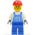 Overalls Striped Blue with Pocket, Blue Legs, Red Construction Helmet, Cheek Lines, Dark Bluish Gray Hands – ГРАДСКИ
