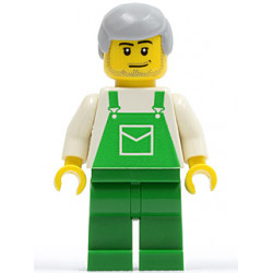 Overalls Green with Pocket, Green Legs, Light Bluish Gray Male Hair – ГРАДСКИ