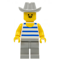 Horizontal Blue and Light Green Stripes, Light Gray Legs, Light Gray Cowboy Hat – ГРАДСКИ