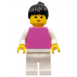 Plain Dark Pink Torso with White Arms, White Legs, Black Ponytail Hair – ГРАДСКИ