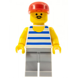 Horizontal Blue and Light Green Stripes, Light Bluish Gray Legs, Red Cap – ГРАДСКИ