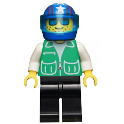 Jacket Green with 2 Large Pockets - Black Legs, Blue Helmet 4 Stars & Stripes, Trans-Light Blue Visor – ГРАДСКИ
