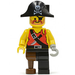 Pirate Shirt with Knife, Black Leg with Peg Leg, Black Pirate Hat with Skull – ПИРАТИ