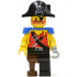 Pirate Shirt with Knife, Black Leg with Peg Leg, Black Pirate Hat with Skull, Blue Epaulettes – ПИРАТИ