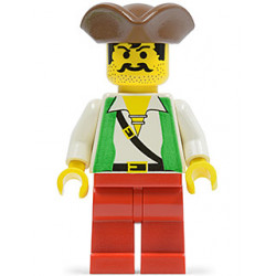 Pirate Green Vest, Red Legs, Brown Pirate Triangle Hat – ПИРАТИ