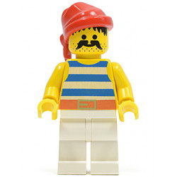 Pirate Blue / White Stripes Shirt, White Legs, Red Bandana – ПИРАТИ