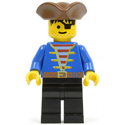 Pirate Blue Jacket, Black Legs, Brown Pirate Triangle Hat, Black Hair – ПИРАТИ