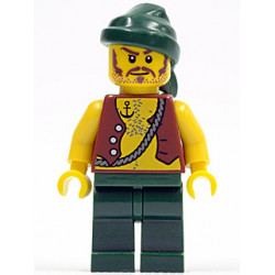 Pirate Vest and Anchor Tattoo, Dark Green Legs, Dark Green Bandana, Brown Moustache – ПИРАТИ
