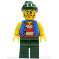 Pirate Blue Vest, Dark Green Legs, Dark Green Bandana, Long Brown Moustache – ПИРАТИ