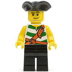 Pirate Green / White Stripes, Black Legs, Tricorne Hat – ПИРАТИ