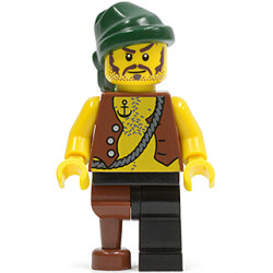 Pirate Vest and Anchor Tattoo, Black Leg and Peg Leg, Dark Green Bandana, Brown Moustache – ПИРАТИ