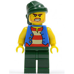 Pirate Blue Vest, Dark Green Legs, Dark Green Bandana, Bared Teeth (Tic Tac Toe) – ПИРАТИ