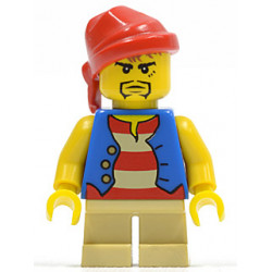 Pirate - Blue Vest, Tan Short Legs, Red Bandana, Black Goatee – ПИРАТИ