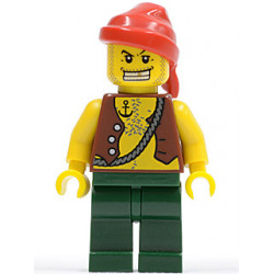 Pirate Vest and Anchor Tattoo, Dark Green Legs, Red Bandana – ПИРАТИ