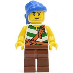 Pirate Green / White Stripes, Reddish Brown Legs, Blue Bandana – ПИРАТИ