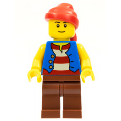 Pirate - Blue Vest, Reddish Brown Legs, Red Bandana, Black Eyebrows – ПИРАТИ