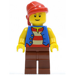 Pirate - Blue Vest, Reddish Brown Legs, Red Bandana, Reddish Brown Eyebrows – ПИРАТИ