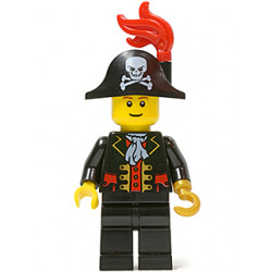Captain - Bicorne Hat with Skull and Plume, Reddish Brown Eyebrows – ПИРАТИ