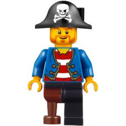 Pirate Blue Jacket, Black Leg with Peg Leg, Black Pirate Hat with Skull – ПИРАТИ