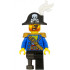 Pirate Captain - Bicorne Hat with Skull and White Plume, Pearl Gold Epaulettes, Blue Open Jacket, Black Leg and Pearl Dark Gray Peg Leg – ПИРАТИ